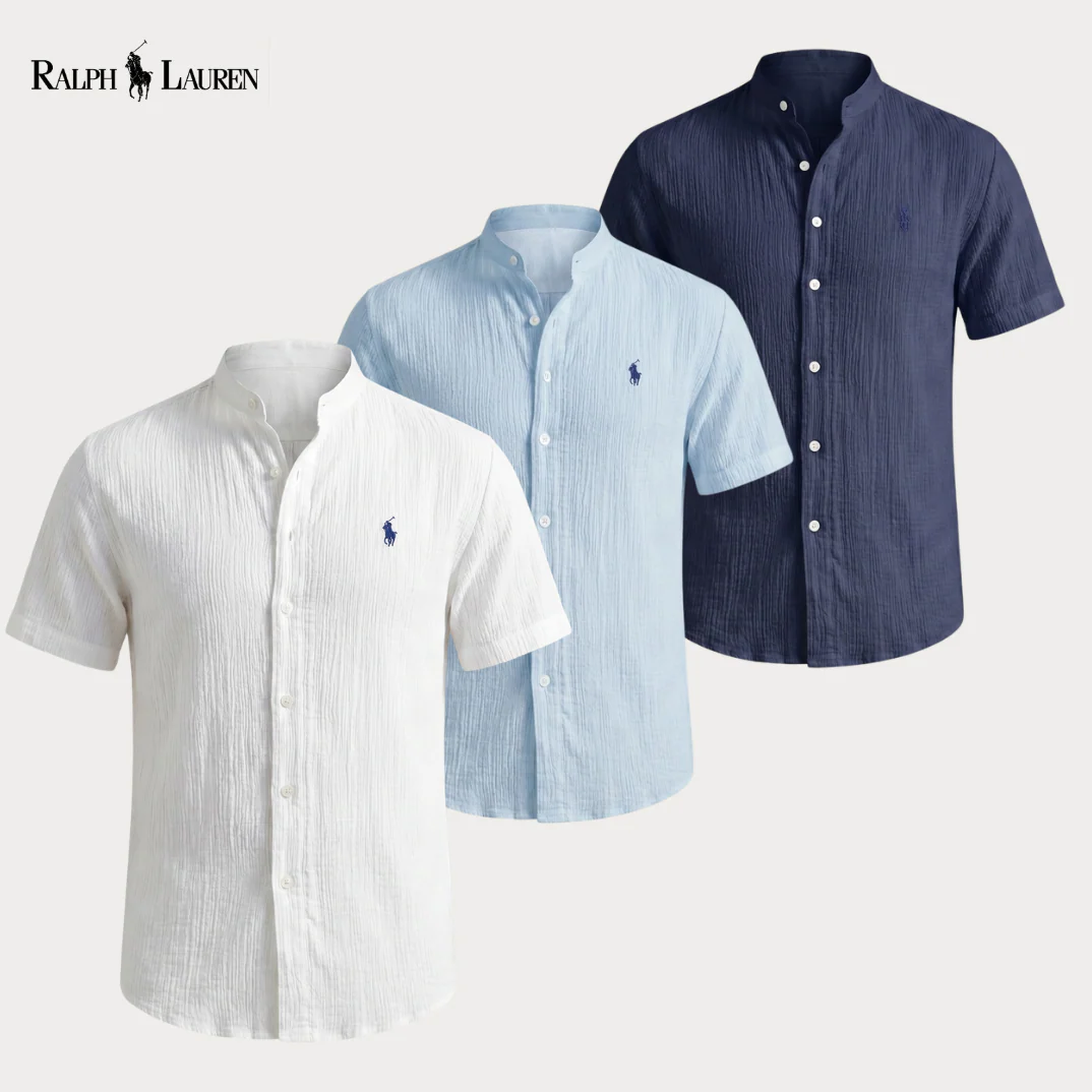 3-Piece Set: Wave-Patterned Shirt