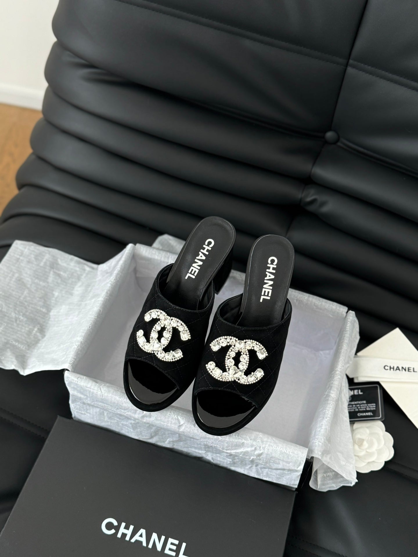 CHAN* 24 new style rhinestone buckle slippers 1:1 VIP
