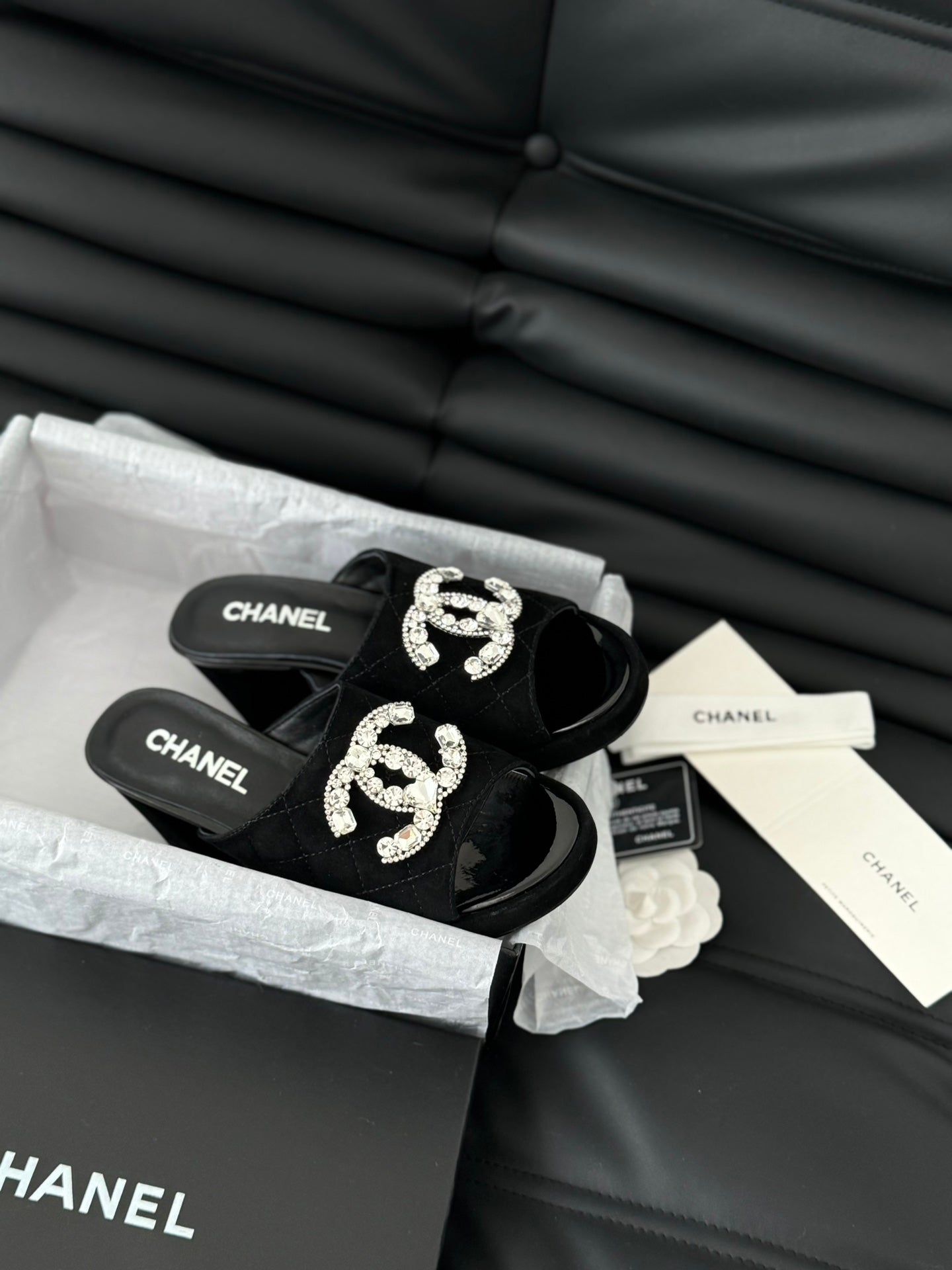 CHAN* 24 new style rhinestone buckle slippers 1:1 VIP