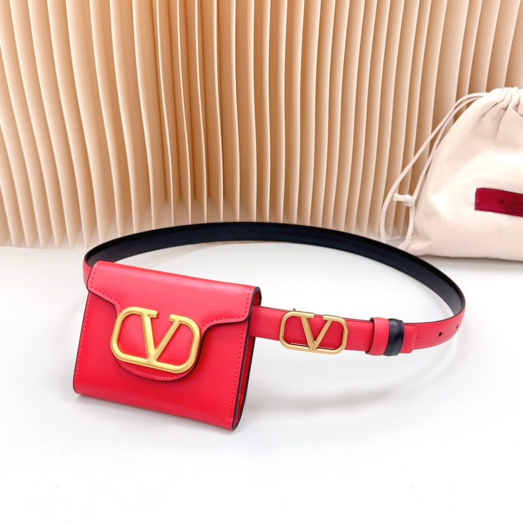 Valenti* 24SS leather belt with waist bag 1:1 VIP
