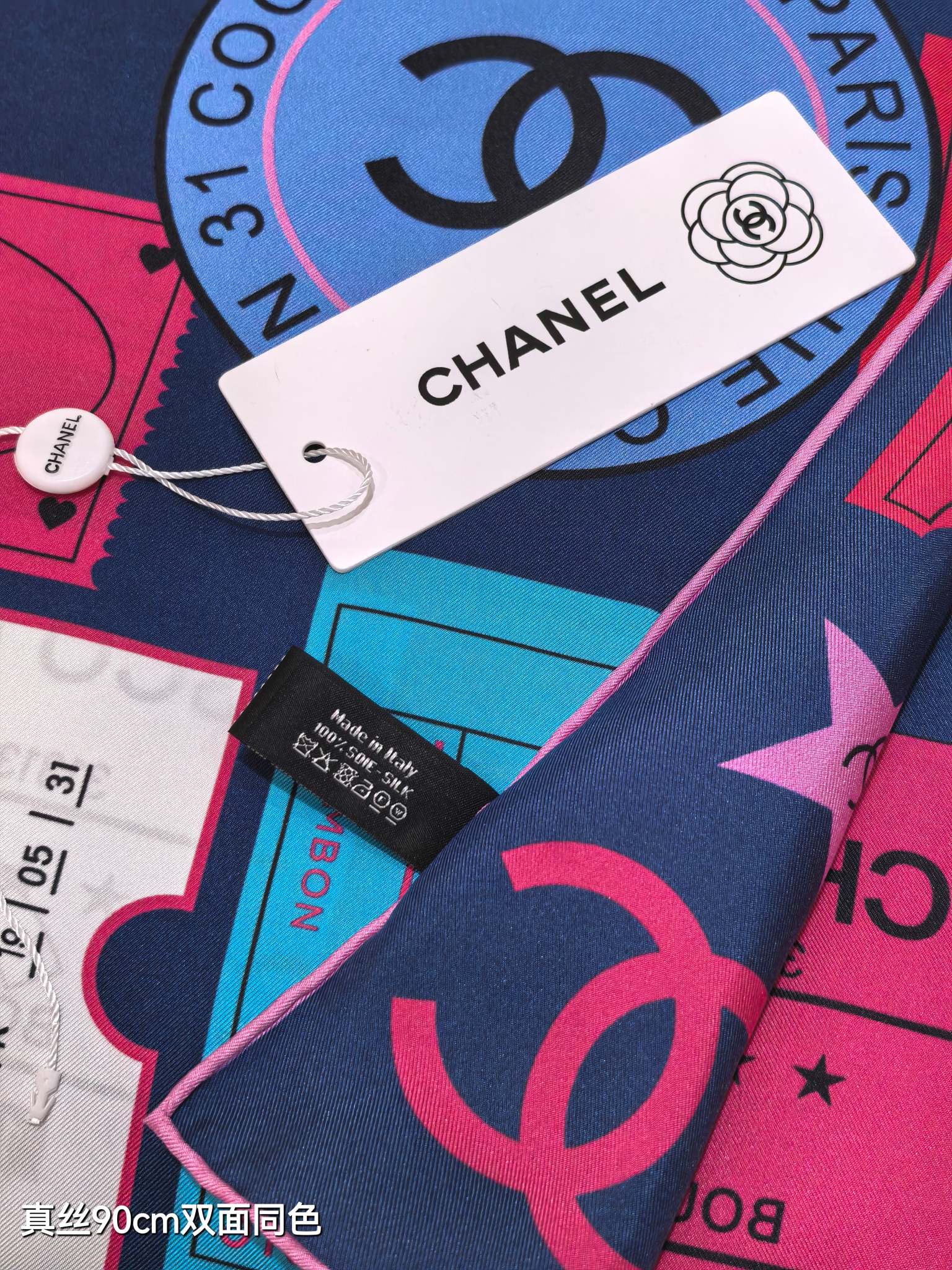 CHAN* 25SS 100% silk square scarf
