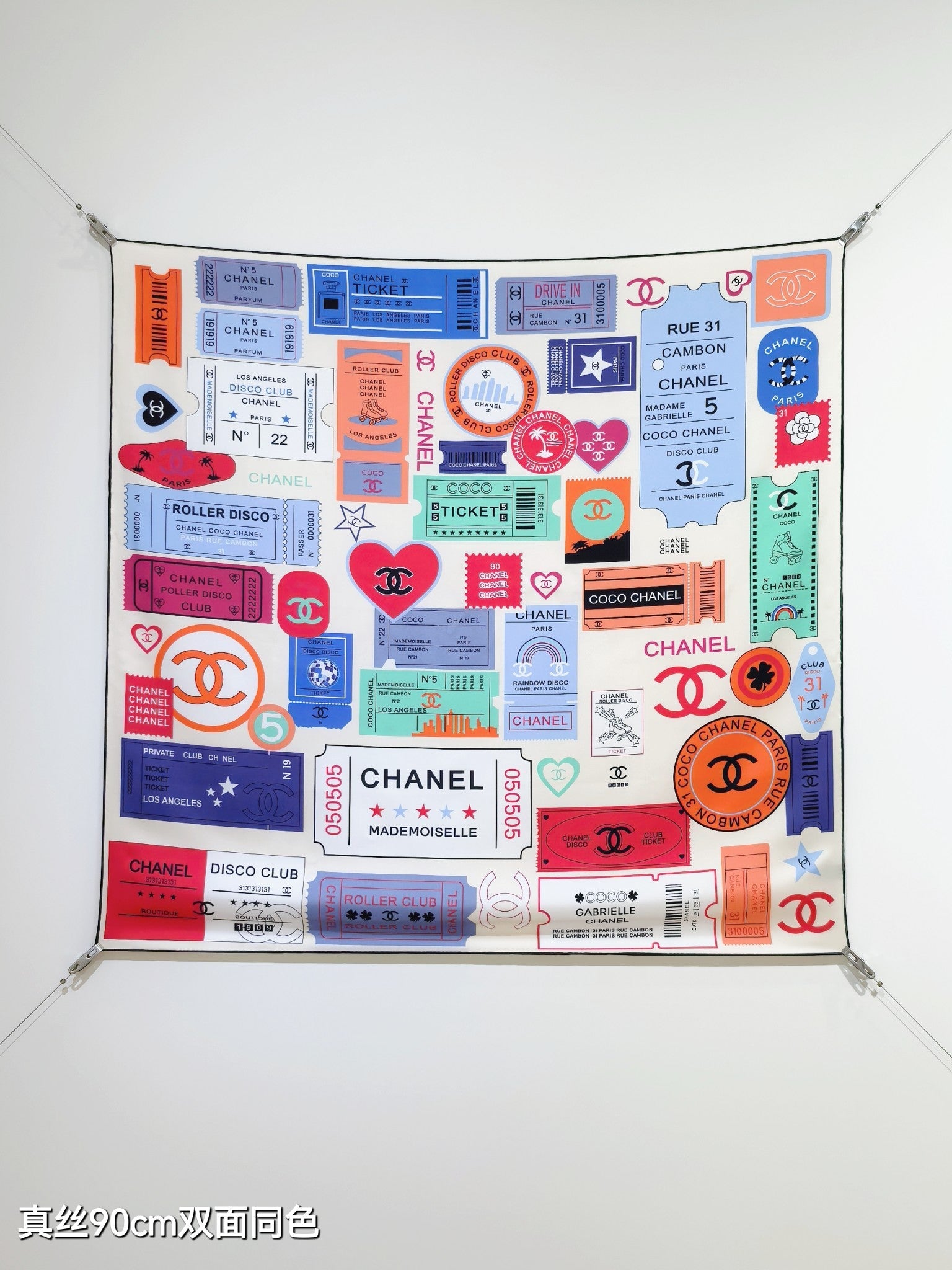 CHAN* 25SS 100% silk square scarf