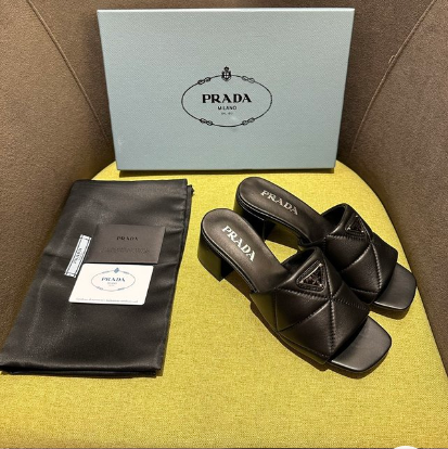 Pra* 24 new products spliced high-heeled slippers 1:1 VIP