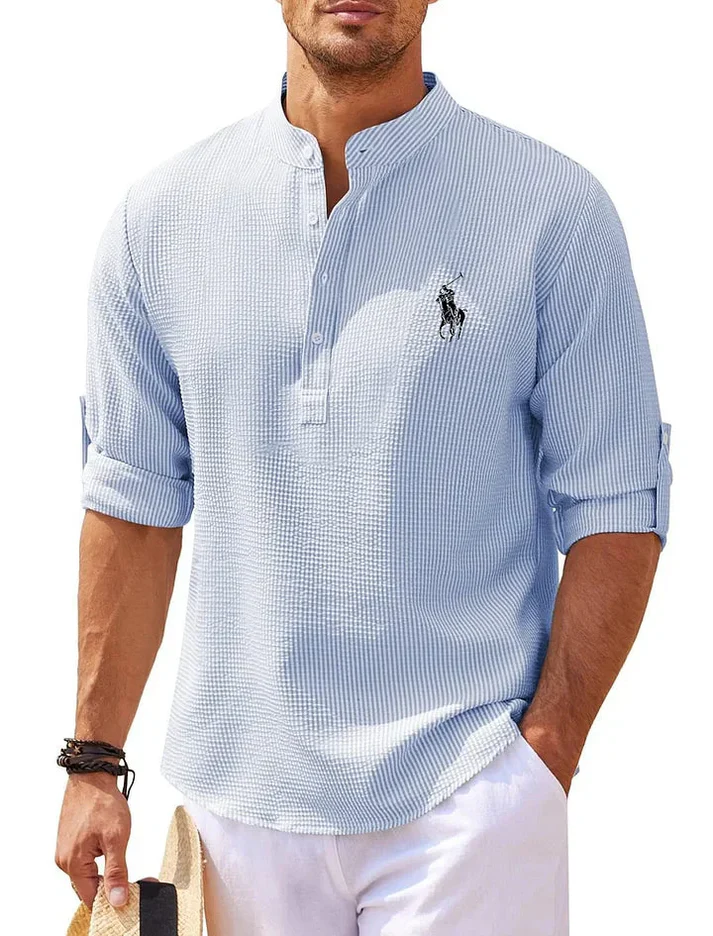 Men's Pineapple Stand Collar Cardigan