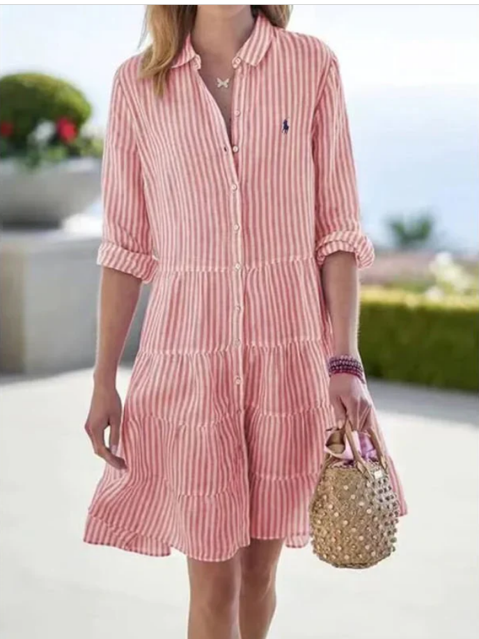 Women's striped shirt dress