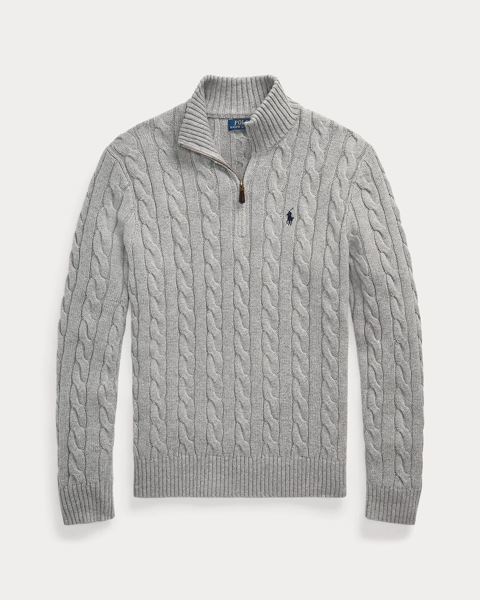 Polo Embroidered Quarter Zipper Knit Sweater