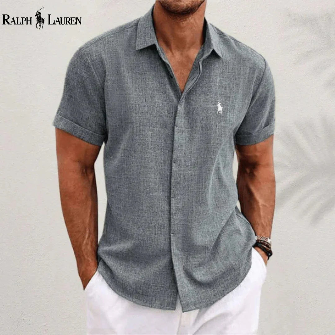 2026 Men's Linen Shirts Short Sleeve Casual Shirts Button Down Shirt for Men Beach Summer Shirt