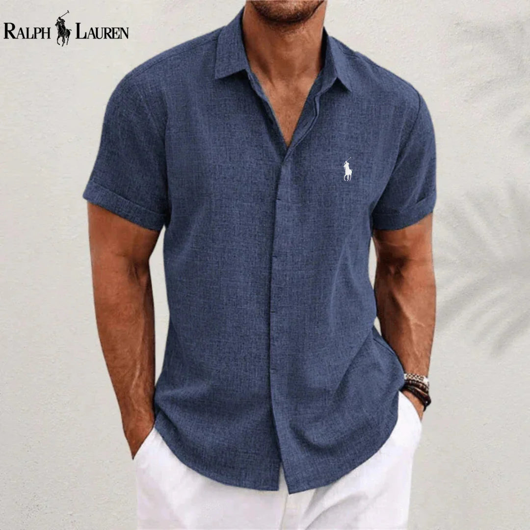 2026 Men's Linen Shirts Short Sleeve Casual Shirts Button Down Shirt for Men Beach Summer Shirt