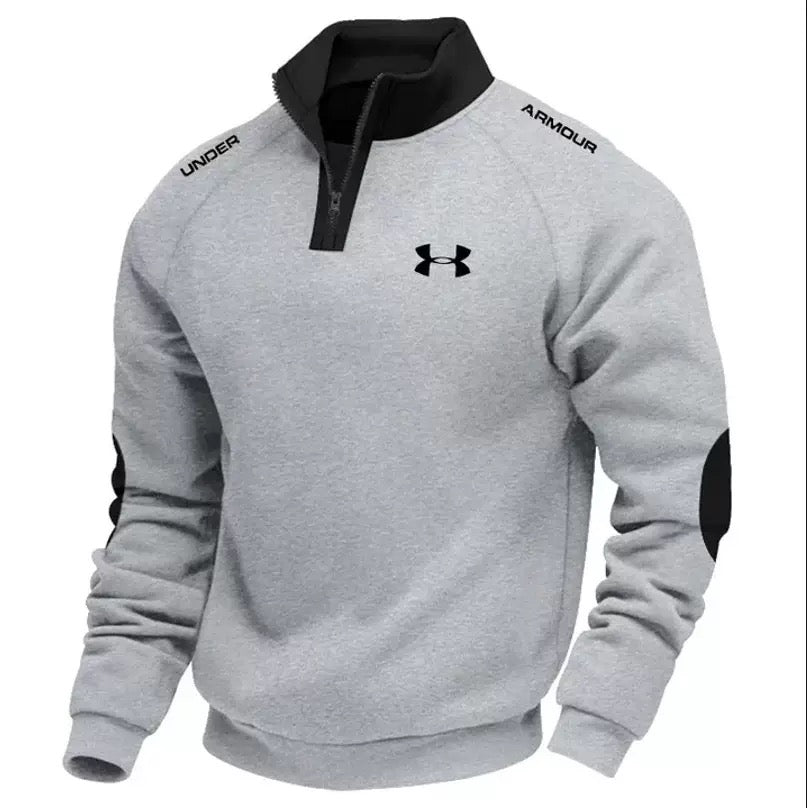 Men's high-neck half-zip fleece sweatshirt