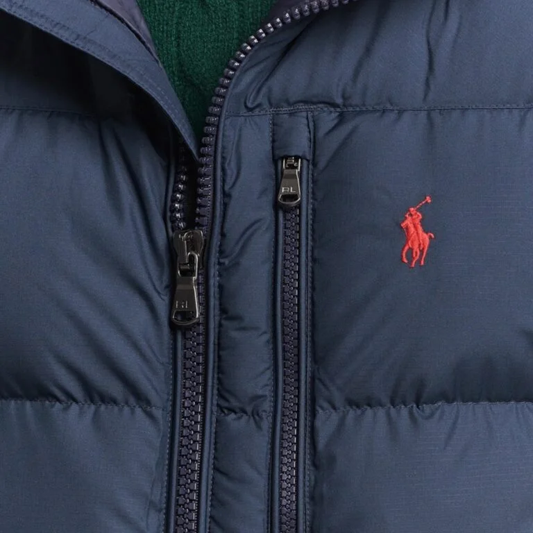 Men's Embroidered Polo Warm Vest Down Jacket