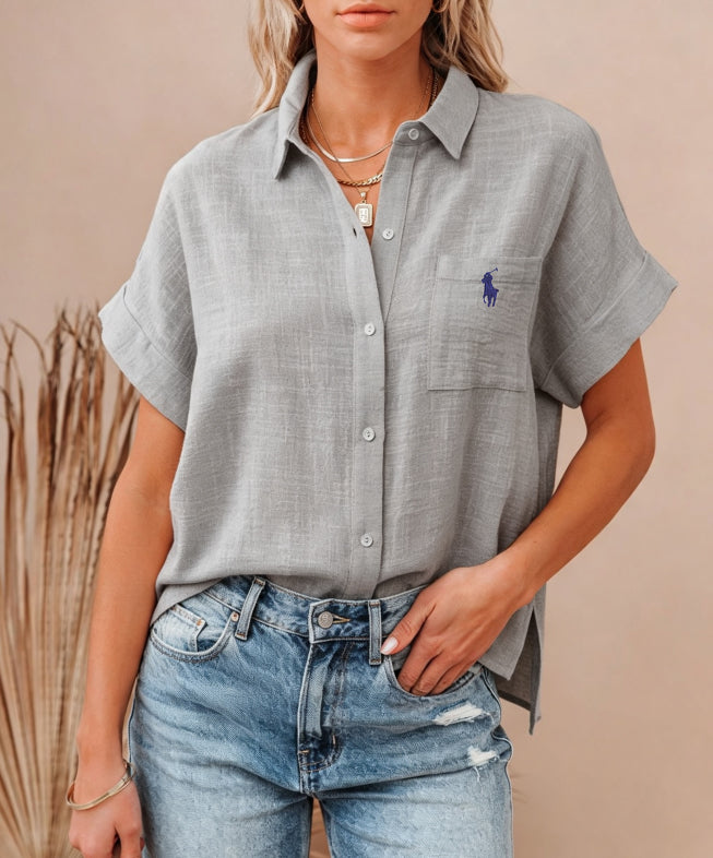 Summer Linen Short Sleeve Loose Fit Shirts